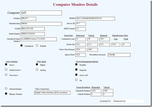 Computer Monitor Details