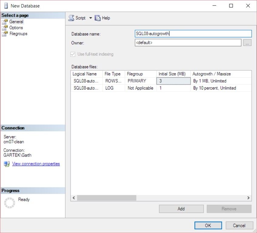 how to define the size of a sql server database enhansoft define size