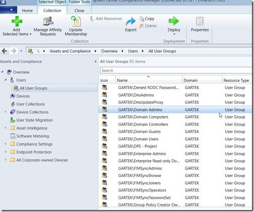 Determine Who Is within the Domain Admins Group Using ConfigMgr-All User Groups