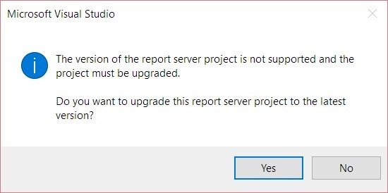 what does the error message unknown report version 9 0 in visual