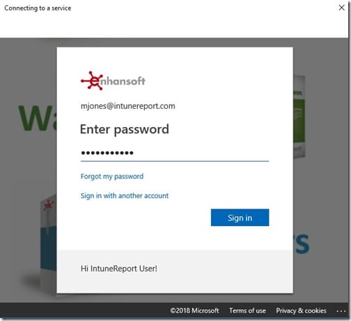 Enable Intune - Password