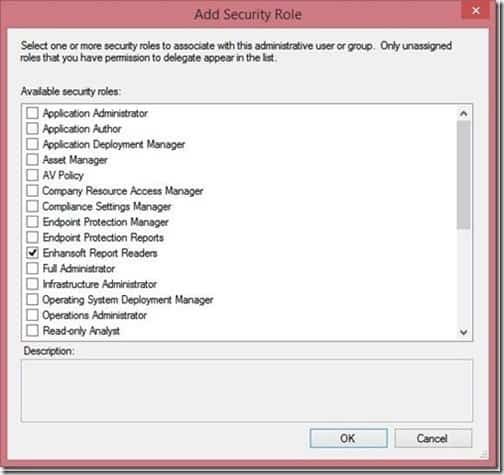 SCCM Report Reader AD Security Group - Add Security Role