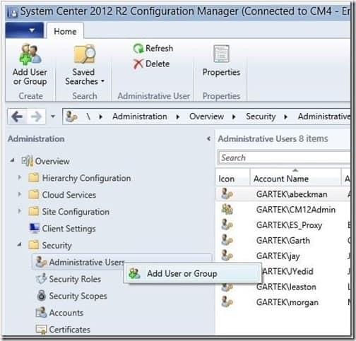 SCCM Report Reader AD Security Group - Add User or Group