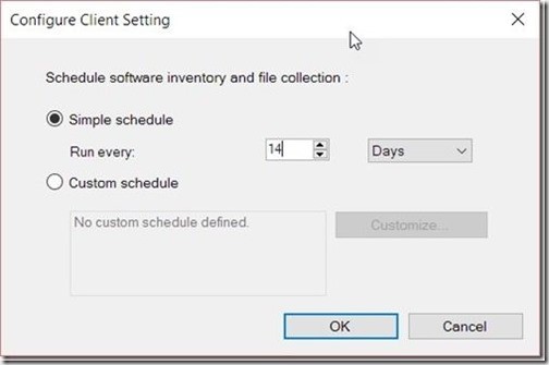 SCCM Software Inventory - Configure Client Setting