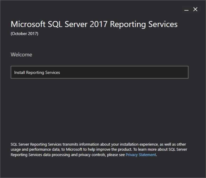 microsoft sql reporting services install