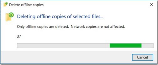 Windows 10 Offline Files - Delete Cached Copies - Deleting Offline Copies
