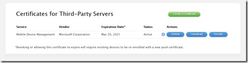 Apple MDM Certificate - Certificates for Third-Party Servers