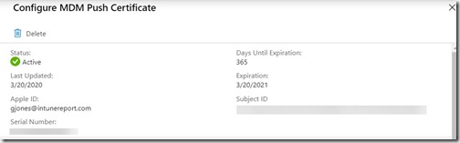 Apple MDM Certificate - Expiration Date