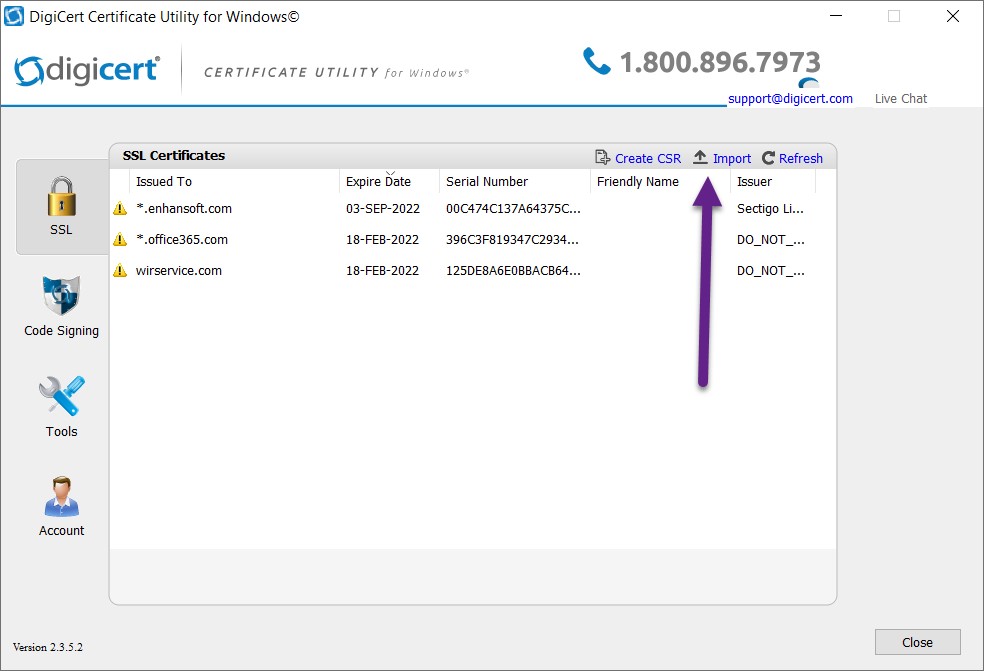 PFX Certificate - Import Link