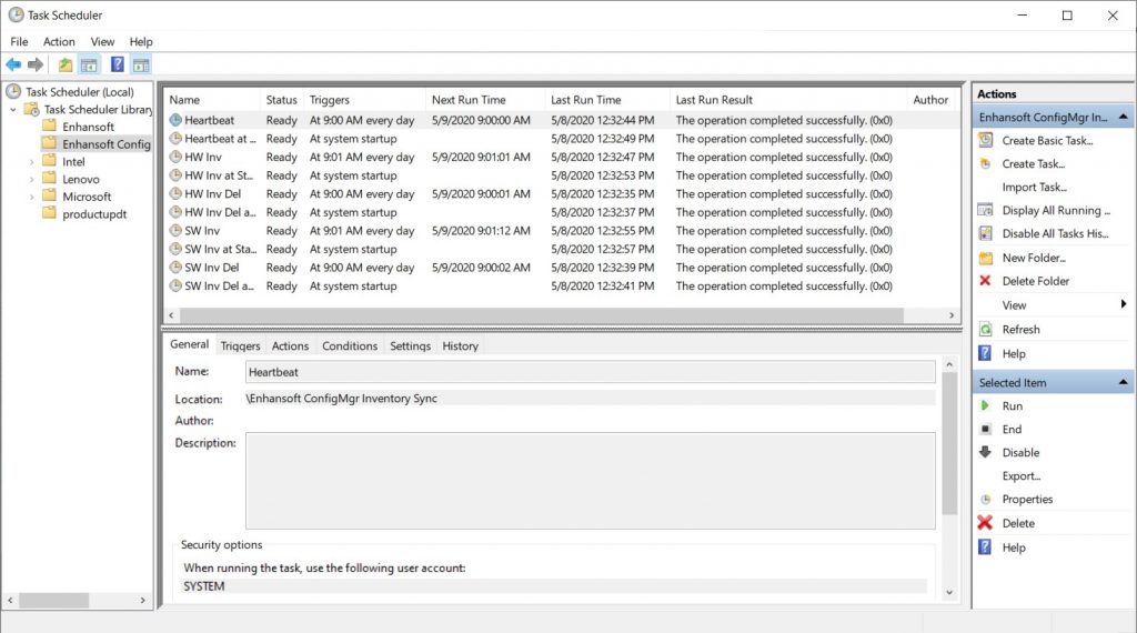 Schedule ConfigMgr Inventory - Task Scheduler