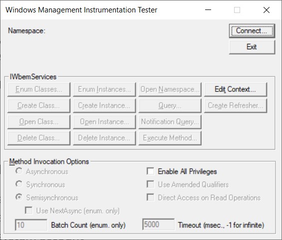 Inventaire du matériel - Testeur d'instrumentation de gestion Windows