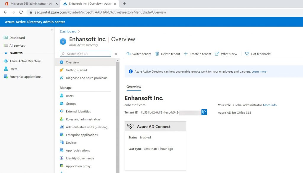 Azure Tenant ID - Enhansoft Overview