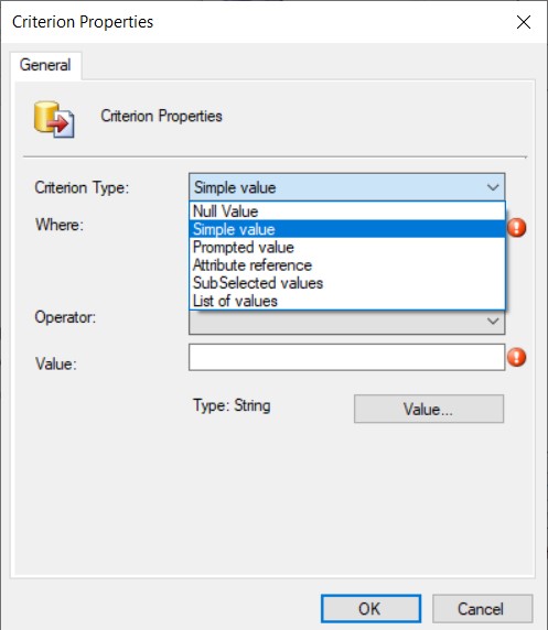 Prompted WQL Query - Criterion Properties