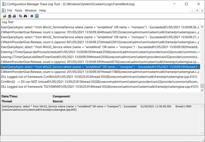 Enable WMI Logging - Configuration Manager Trace Log Tool