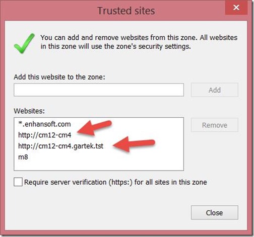 Browser and Script Issues - Trusted Sites