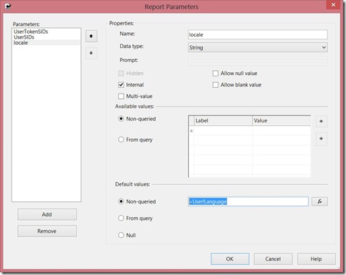 Determine the Locale - Report Parameters