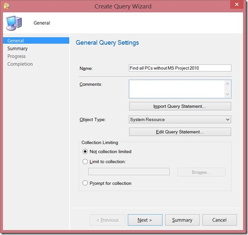 Subselect Query for SCCM Queries or Collections (WQL)